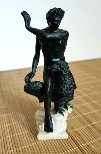 Statuette bacchus satyre sur - statuette,